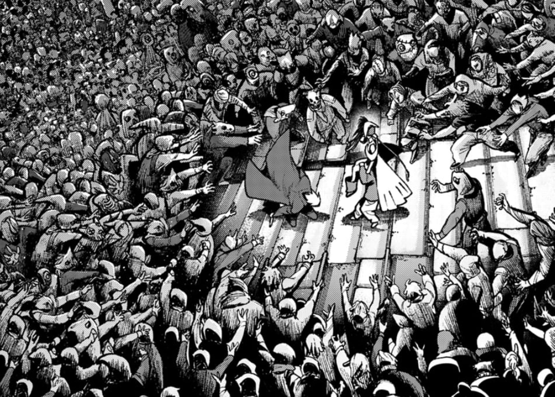 Mymo's puppets surround Amo (Image via Kodansha)